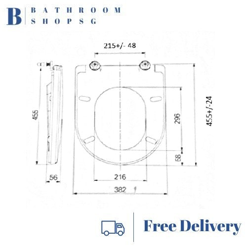 Toilet Seat Cover TS3832U | UREA Soft Close Seat Suitable For Ideal Standard Toilet Bowls