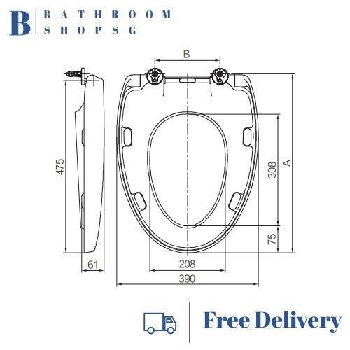 Toilet Seat Cover TS3875U | UREA Toilet Seat Suitable for Acacia Toilet Bowls