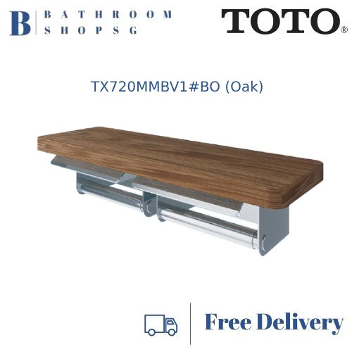 TOTO TX720MMBV1 Toilet Double Paper Holder with Shelf | Toto Bathroom Accessories