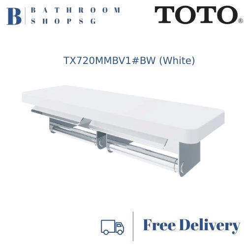 TOTO TX720MMBV1 Toilet Double Paper Holder with Shelf | Toto Bathroom Accessories