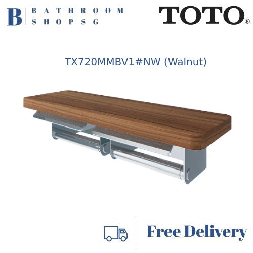 TOTO TX720MMBV1 Toilet Double Paper Holder with Shelf | Toto Bathroom Accessories