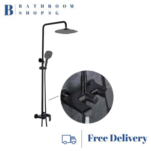Zaffiro PRS-1108.44-BK Rainshower Set Matt Black