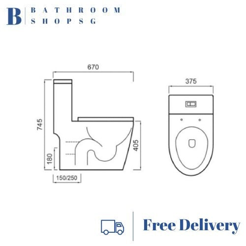 Zaffiro PWC-9130 One-Piece Water Closet