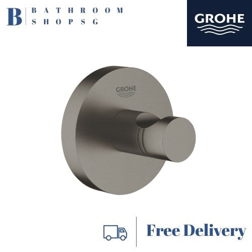 Grohe 40364AL1 Essentials Robe Hook Hard Graphite | Grohe Bathroom Accessories
