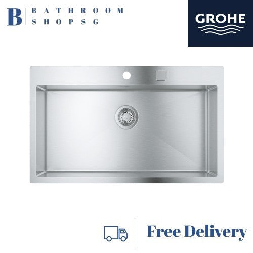 Grohe K800 Stainless Steel Top Mount Single Bowl Kitchen Sink 31584SD1 | Flush Mount