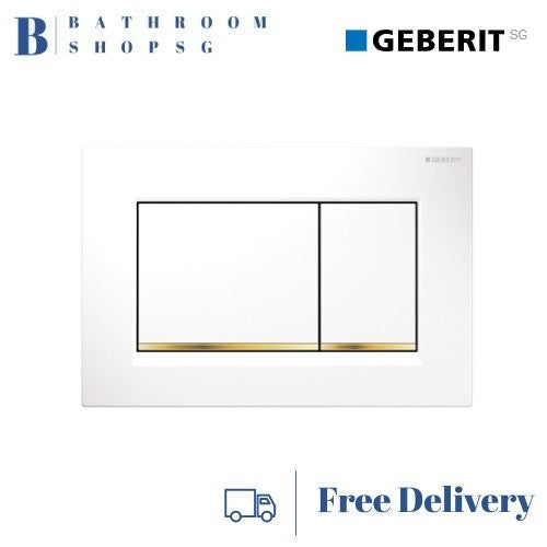 Geberit Sigma30 Actuator Plate 115.883.KK.1 | White Gold Toilet flush plate