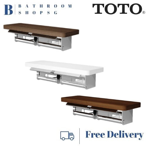 TOTO TX720MMBV1 Toilet Double Paper Holder with Shelf | Toto Bathroom Accessories
