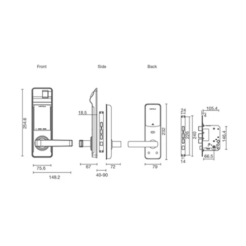 Hafele EL7700 Digital Door Lock Specification - Ideal Merchandise