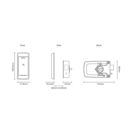 Hafele ER4800 Digital Door Lock Specification - Ideal Merchandise